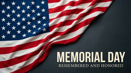 Obraz premium Patriotic Memorial Day Flag with Text