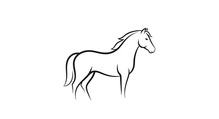 Fototapeta premium Outline of a horse