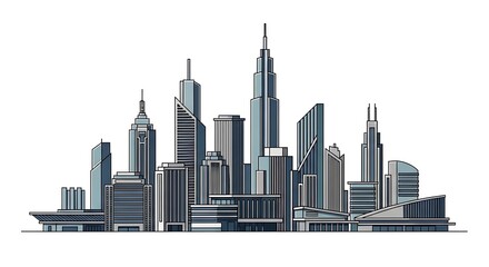 Obraz premium Modern cityscape silhouette