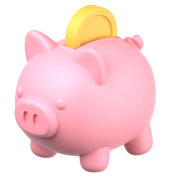 3Dの豚の貯金箱アイコン