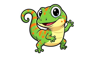 Obraz premium Cartoon gecko illustration