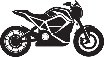 Obraz premium Vector motorcycle icon, black silhouette