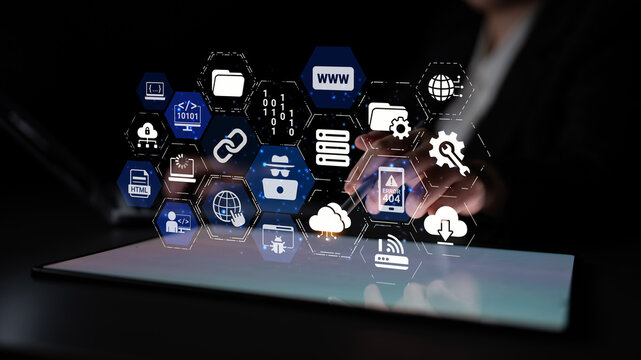 Software development with coding overlays, programming languages, developer tools, mobile app creation, and advanced programming for digital product development and software solutions. Entice