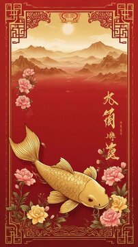 Chinese New Year Gold Fish Design.