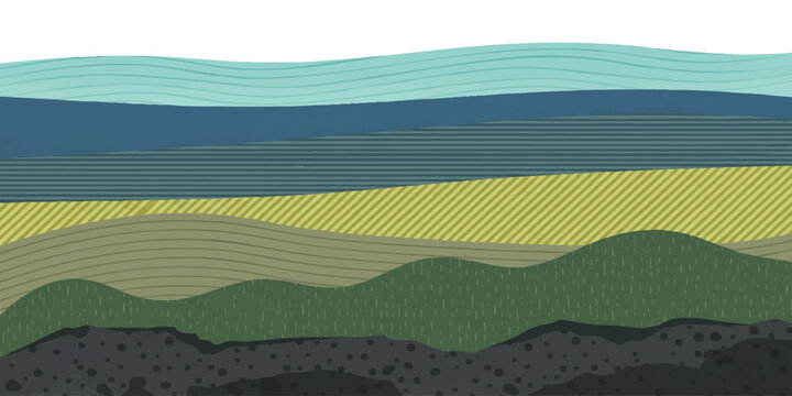 Abstract geological soil layers cross section with textured patterns, organic wavy shapes and earth strata vector illustration
