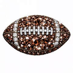 Fototapeta premium Vintage diamond and brown gemstone football brooch