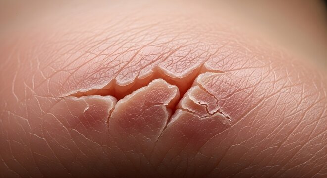 Macro Shot of Foot Calluses and Thickened Skin on Sole, Medical Photography of Hyperkeratosis, Clinical Close-up of Dry Cracked Skin Texture and Human Dermatology Detail