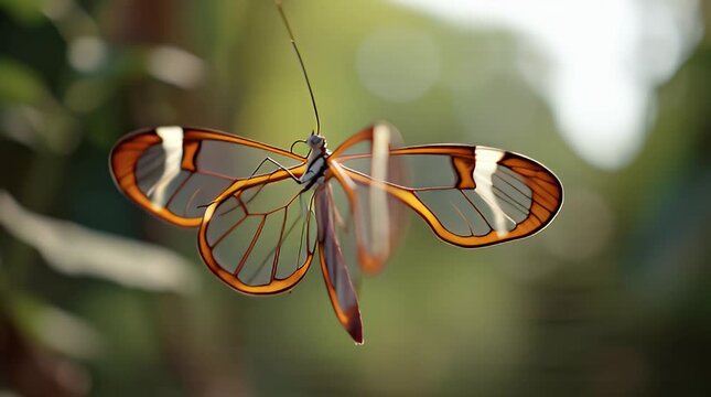 Glasswing Butterfly in Natural Habitat.
