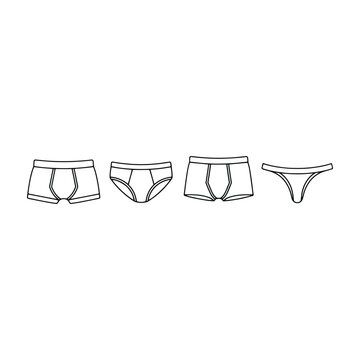 Four different types of underwear on vector