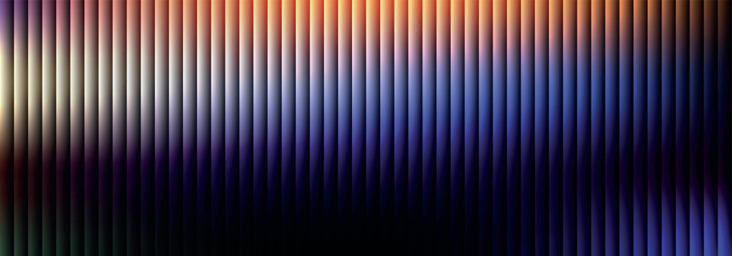 Warm sunset light effect on blue vertical metal slats texture design