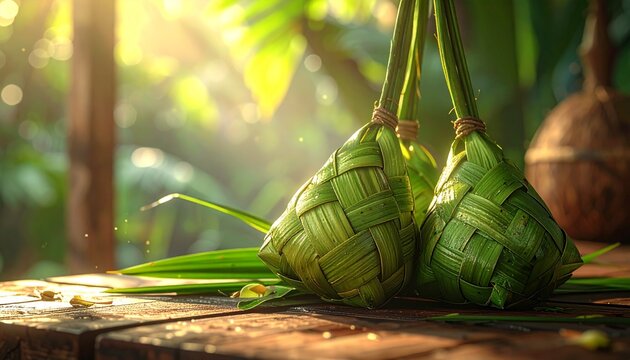 ketupat on the table