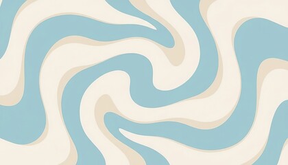 Obraz premium Abstract horizontal background with colorful waves. Trendy vector illustration in style retro 60s, 70s. Pastel colors 