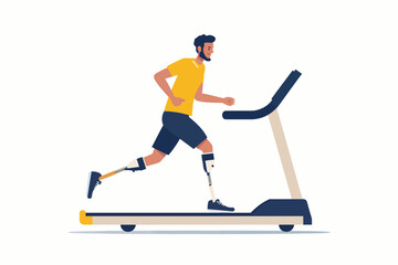 Fototapeta premium cropped shot of sportsman with leg prosthesis trainin isolated vector style