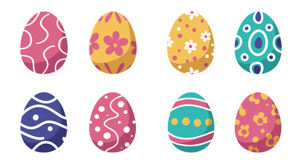 Vibrant easter eggs with diverse patterns