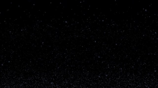 Abstract animation loop flickering glow gold stars dust particles flow up on black background. 4K 3D seamless looping gold bokeh particles dust fly in the air.