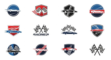 Collection of Racing Car Logos and Emblems for Automotive Enthusiasts. © Juna