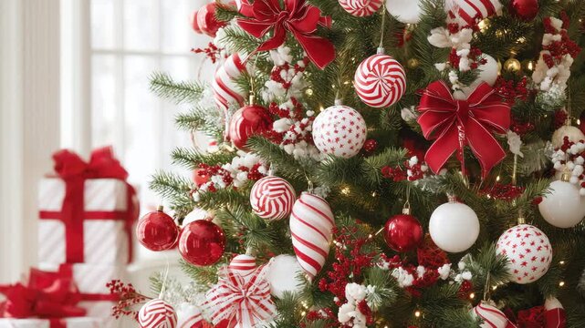 クリスマスの赤白キャンディ調演出