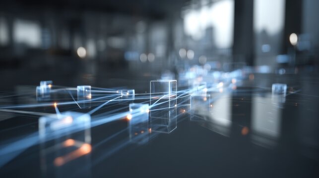 Innovative technology event digital connections and data flow urban setting visual representation futuristic concept