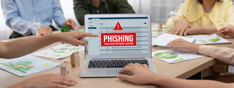 Cyber security software show alert of cyber attack for protection brisk. Danger from virus, phishing and cyber fraud.