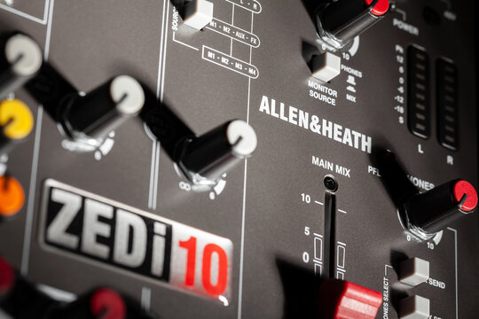 alen heath recording mixer closeup