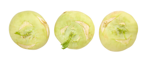 kohlrabi path isolated on white top view