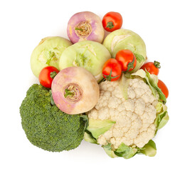 vegetable mix path isolated on white top view