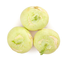 kohlrabi path isolated on white top view