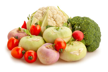 vegetable mix path isolated on white