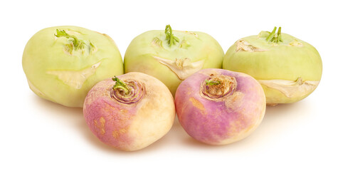 kohlrabi turnip mix path isolated on white