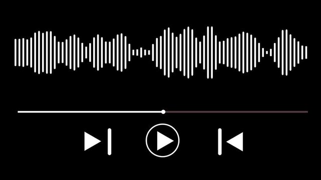 Music player overlay template animation perfect for social media, content creator, music production, etc. 4K video transparent background.