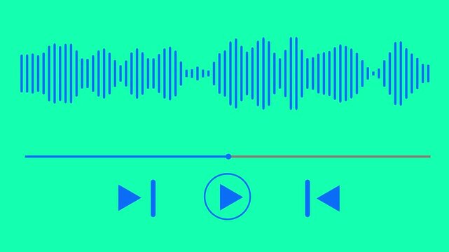 Music player overlay template animation perfect for social media, content creator, music production, etc. 4K video green background.