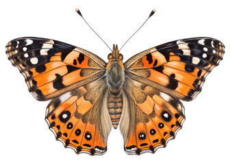 Naklejka premium Butterfly, orange, wings, nature, insect, vibrant, detailed, illustration isolated on transparent background