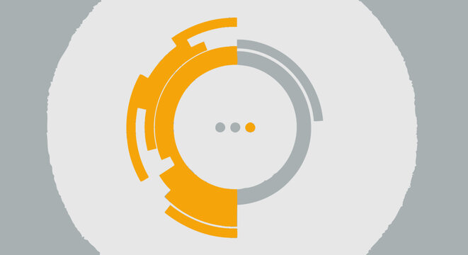 Abstract circular loading progress bar with three dots icon