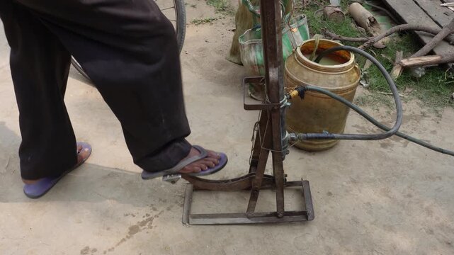 Manual Pumping System Outdoors