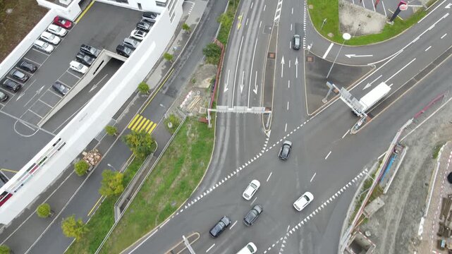 Top down traffic follow of car in Chur