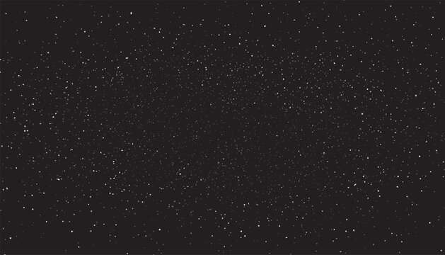 Realistic night sky filled with countless sharp pinprick stars vector background. Random distribution of tiny pure white dots against a solid black. 