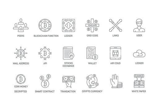 Iconographic guide to various cryptocurrency and digital payment concepts