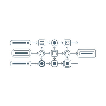 Visual representation of a complex workflow with multiple parallel paths and decision points, leading to a final output.