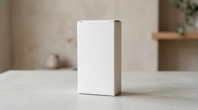 Minimal white perfume box mockup for product display