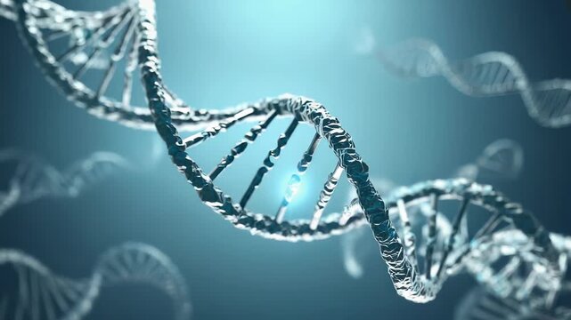 Stabilized DNA helix glowing softly after gene correction while genetic structure settles into balanced microscopic environment. Genetic engineering success concept