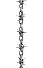 Naklejka premium Stylish spiked silver chain with sharp detailing for bold accessories