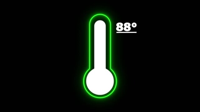 thermometer, temperature, 88 degree, celsius, neon, weather, climate, heat, cold, forecast, meteorology, digital, display, indicator, measure, measuring, gauge, sensor, equipment, technology, modern, 
