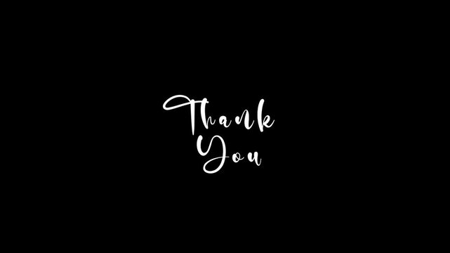 handdrawn thank you animation text on dark background 