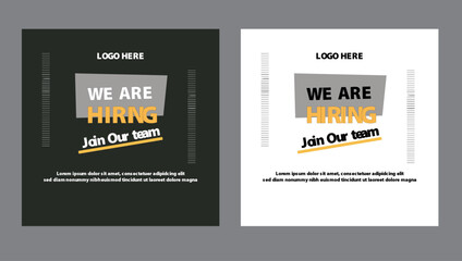 Fototapeta premium Clean and simple employee hiring social media post banner template 