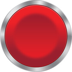 Red Glossy Circular Stop Button
