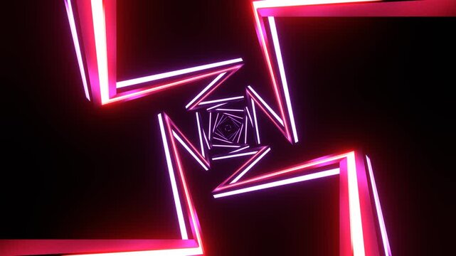 Light Purple and Red Neon Lightning Tunnel Background VJ Loop in 4K