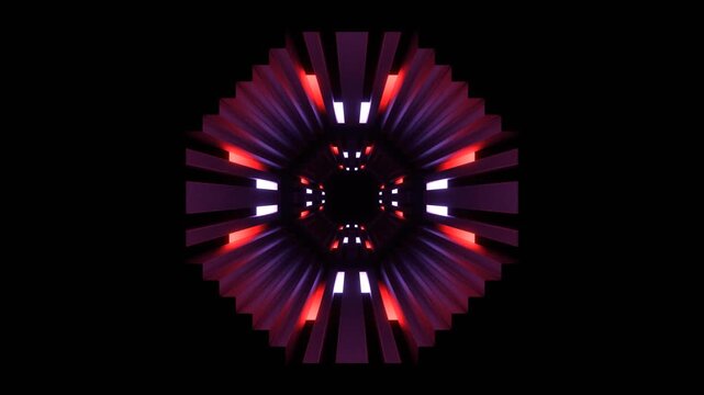 Purple and Red Neons Reverse Movement Tunnel Background VJ Loop in 4K