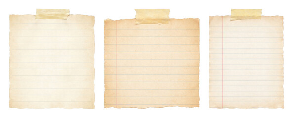 Fototapeta premium PNG Vintage paper notes collection on transparent background