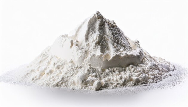 Isolated Pile Of White Flour Powder Without Background