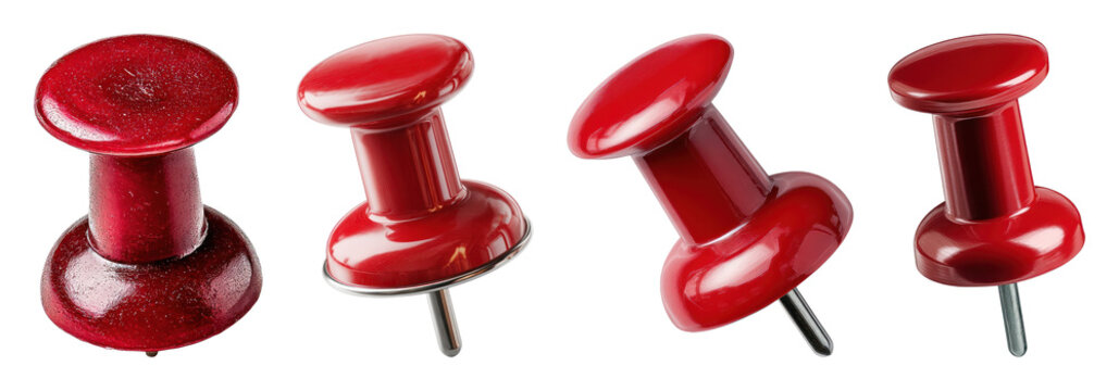 PNG Red push pins isolated background on transparent background